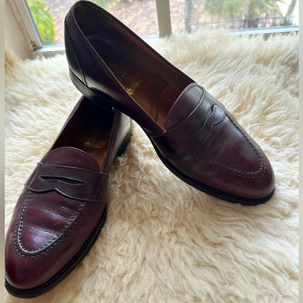ALDEN New England Burgundy Penny Loafers